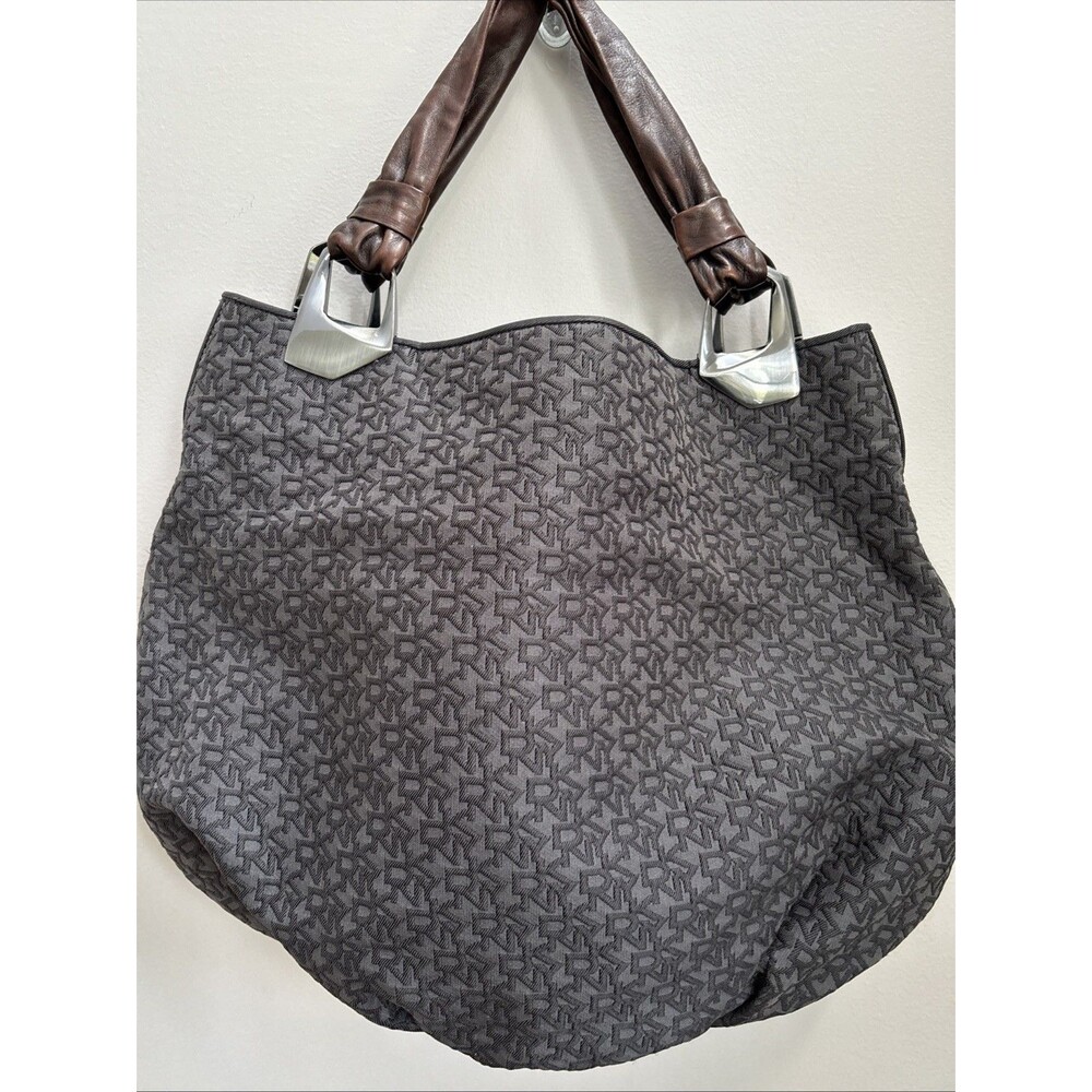DKNY Monogram MCM Y2K Large Slouch Leather Hobo Festival Designer Retro BikerBag